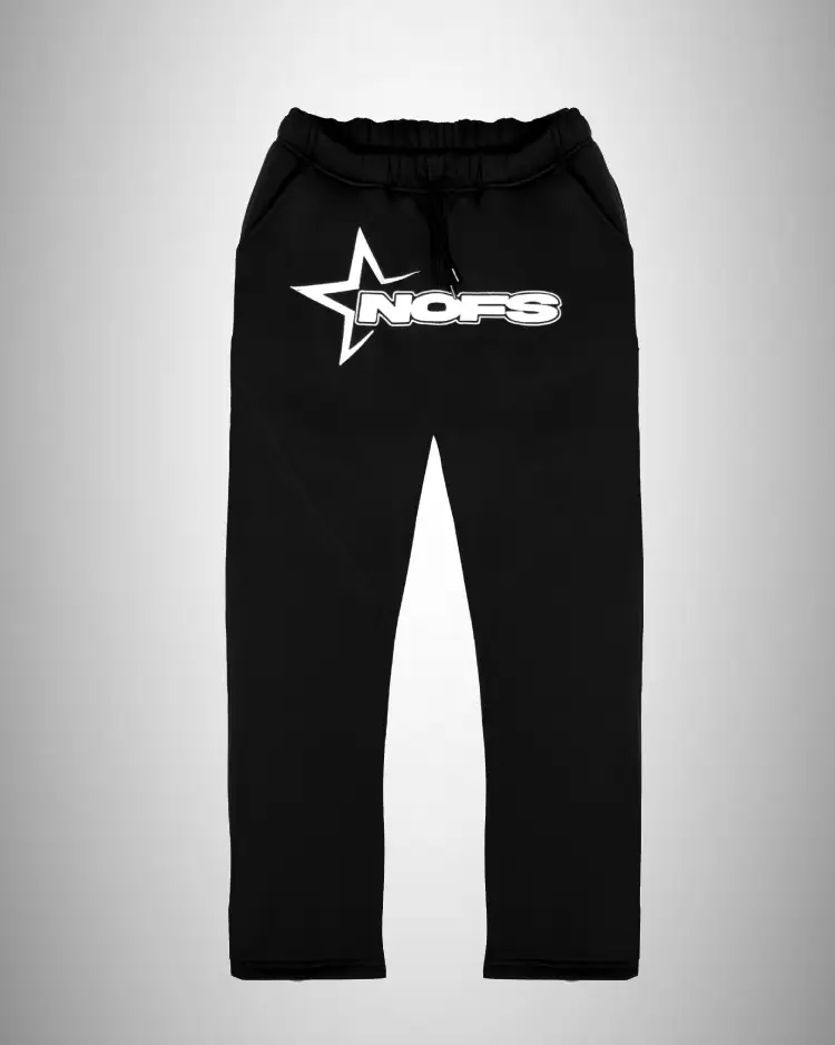 NOFS BLACK SWEATPANTS JOGGERS NOFS BLACK SWEATPANTS JOGGERS