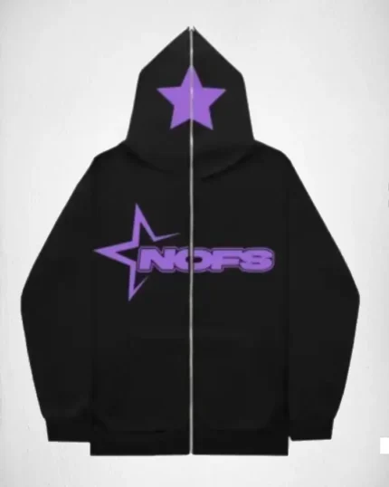 NOFS BLACK ZIPPER HOODIE