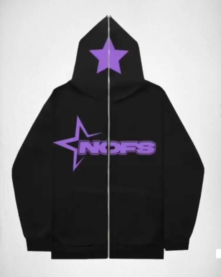 NOFS BLACK ZIPPER HOODIE NOFS BLACK ZIPPER HOODIE