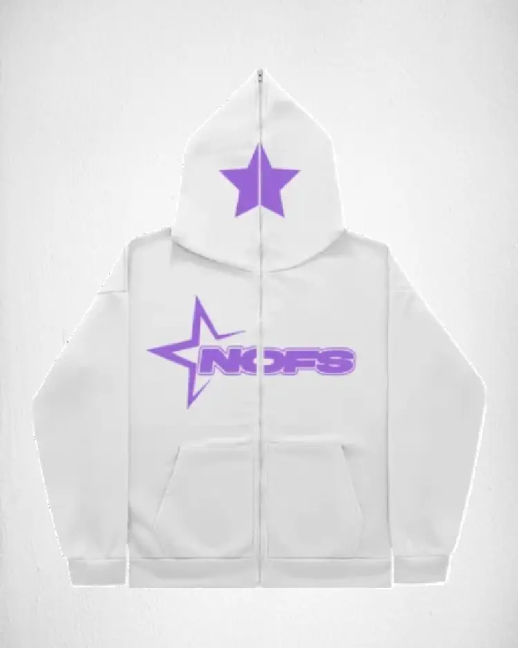 NOFS PURPLE LOGO ZIPPER HOODIE NOFS PURPLE LOGO ZIPPER HOODIE