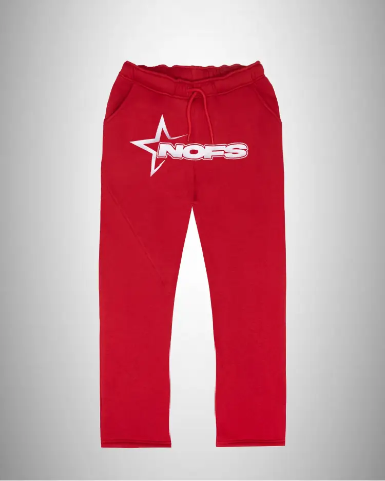 NOFS RED SWEATPANTS JOGGERS NOFS RED SWEATPANTS JOGGERS