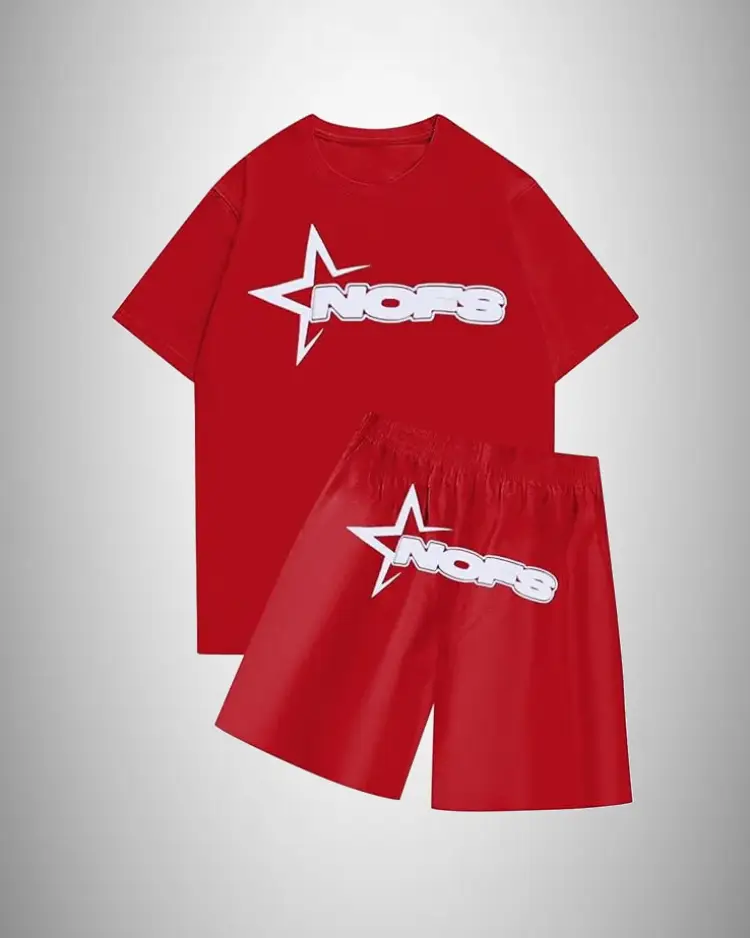 NOFS Short With T shirt Summer Set – Red NOFS Short With T shirt Summer Set – Red