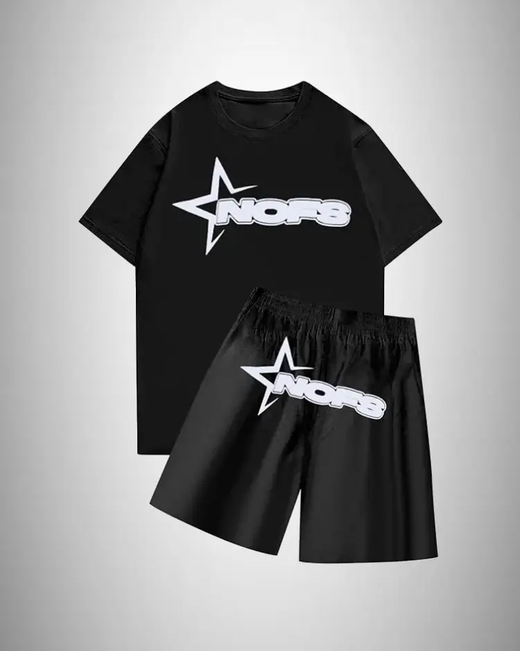 NOFS Summer T Shirt With Short In Black NOFS Summer T Shirt With Short In Black